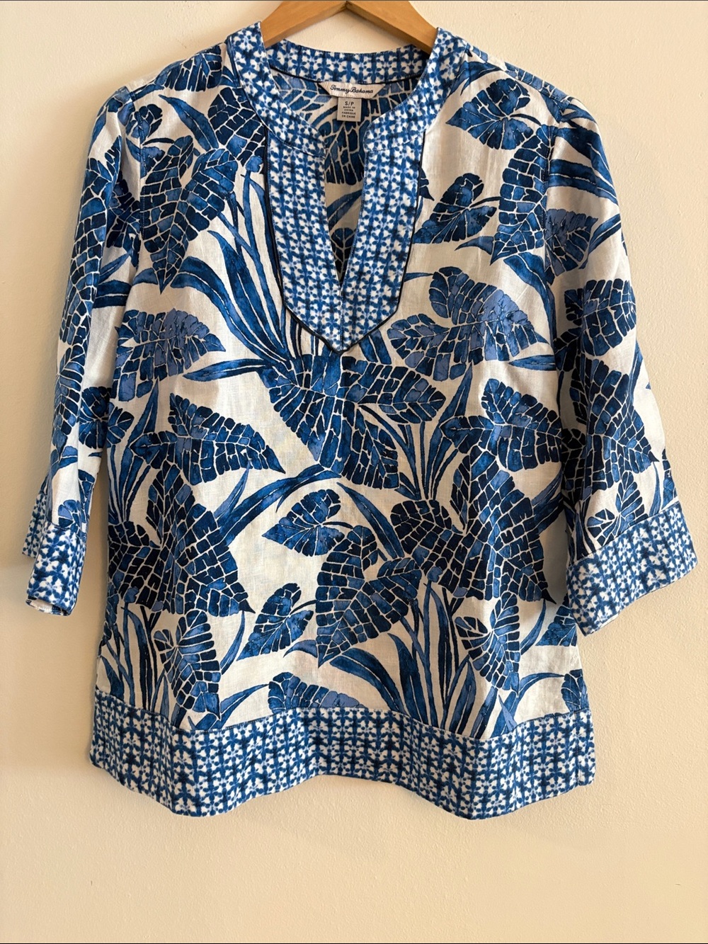 Tommy Bahama Linen Floral Tunic Top Women’s Size Small